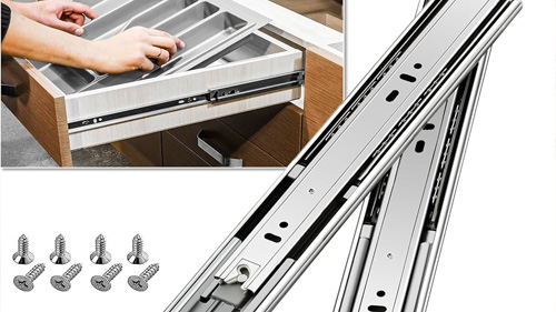 ریل کابینت با سیستم بستن آرام و ریل با بستن عادی